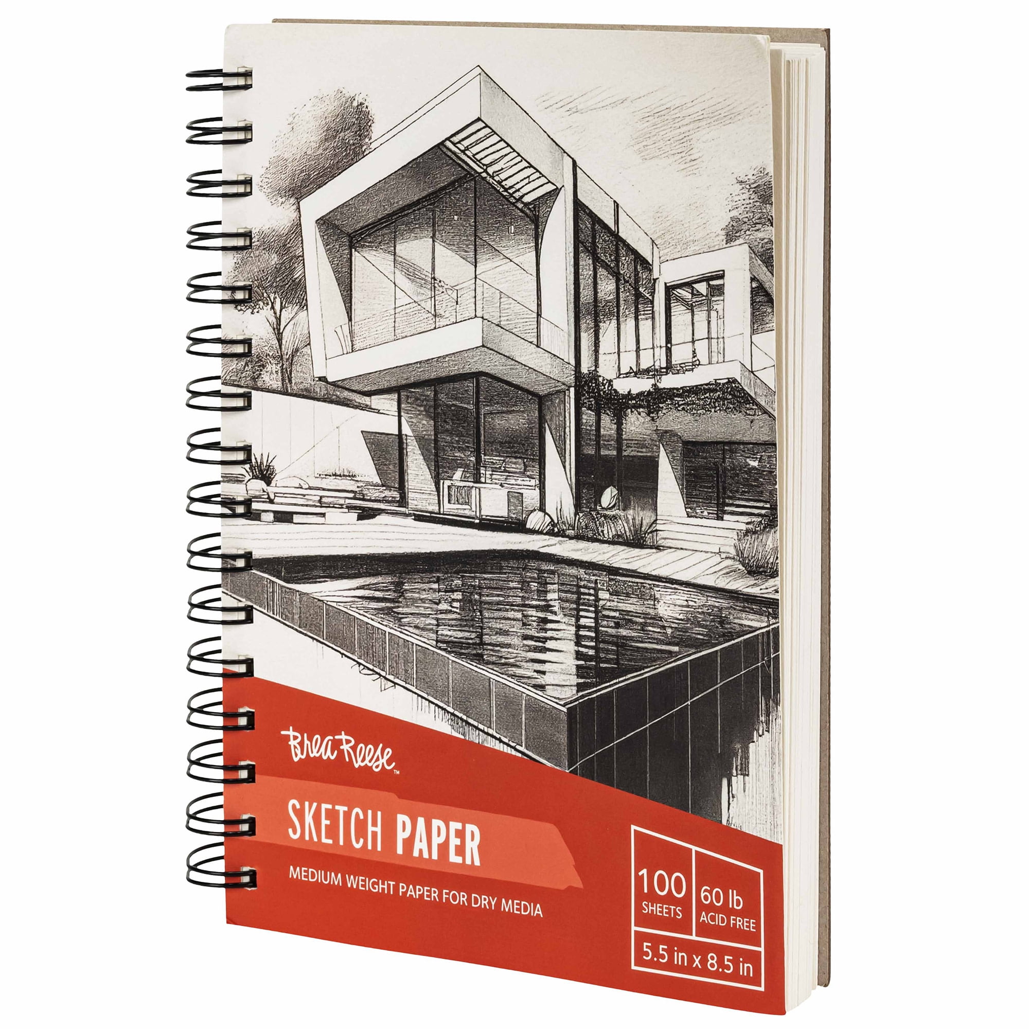 Brea Reese: Sketch Paper Pad - 100 Sheets - 5.5 x 8.5", 60lb Acid-Free Paper, Smooth Surface, Spiral Binding, Easy Removal, Adult Drawing Art Supplies
