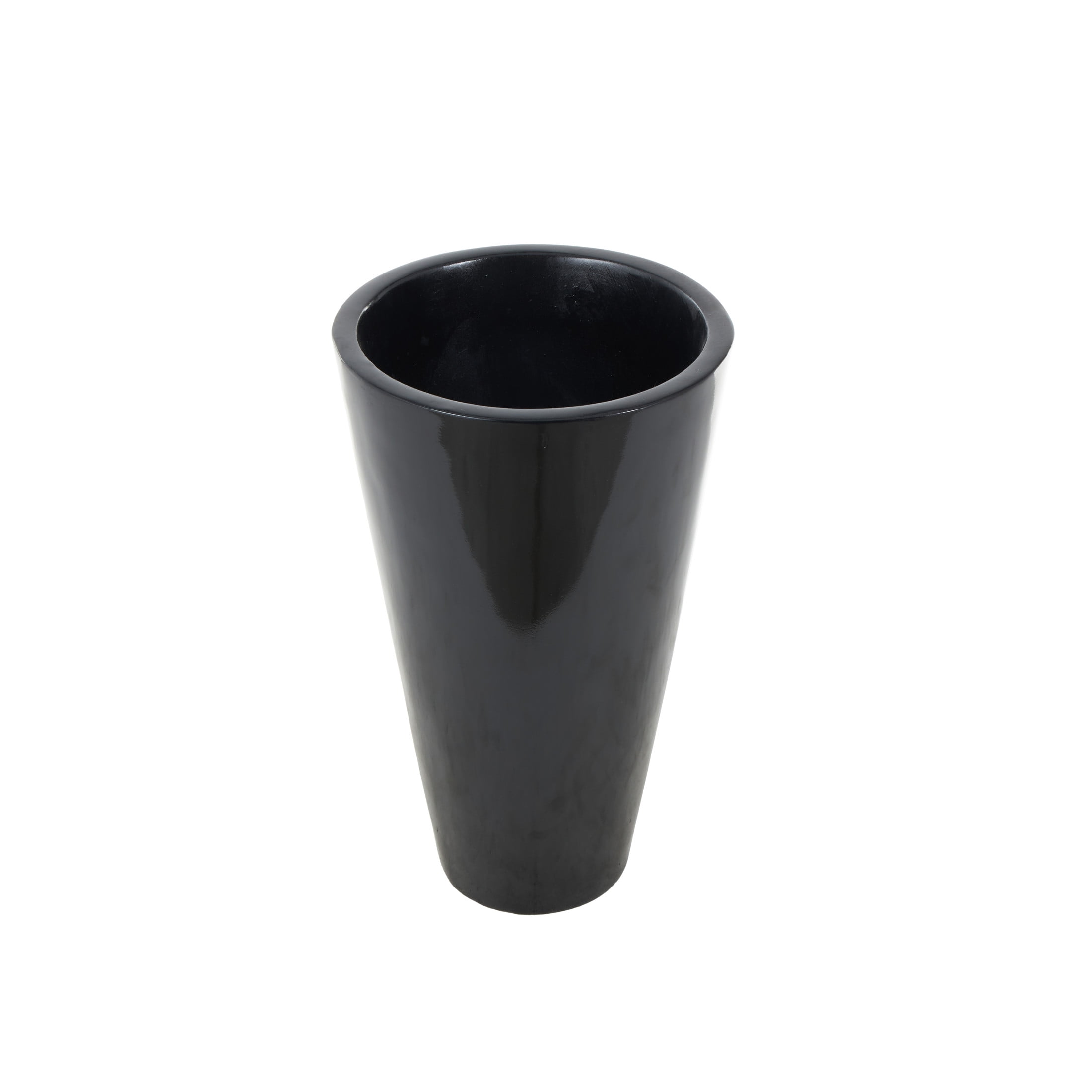 DecMode 35" Floor Black Fiberglass Vase