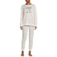 thumbnail image 2 of Secret Treasures Women's Hacci Fleece Long Sleeve Top and Joggers, 2-Piece Pajama Set, 2 of 5