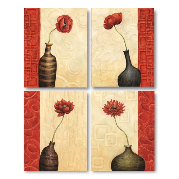 Rouge I Classy Red Poppy Flowers; Four 8x10 Poster Prints