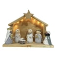 thumbnail image 2 of Estatua de la Natividad de Navidad, figura del nacimiento de Jesús con luz, obra de arte, adorno de escritorio para la estantería de la sala de estar, 2 of 9