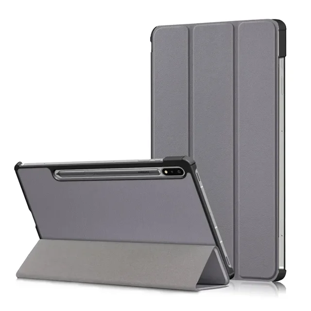 Pour Samsung Galaxy Tab S9 FE S8 S7 Plus S7 FE 12 4 Tablette Étui Pliable Magnétique Funda pour Galaxy Tab S8 Plus S7 S8 S9 Étui Gris P7 FE 12.4 Pouces