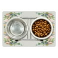 thumbnail image 1 of Victorian Pet Mat for Food and Water, Rose Garland Pastel Tones Jasmine Cornflower Bouquet Classic Bloom Graphic, Non-Slip Rubber Mat for Dogs and Cats, 18" X 12", by Ambesonne, 1 of 2