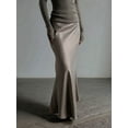 thumbnail image 2 of Women'S Satin High Waisted Maxi Skirts Hidden Zip A Line Long Skirt Khaki M, 2 of 4