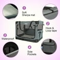 thumbnail image 4 of Ashfield & Harkness: Collapsible Soft Dog Crate - 42" - Gray, Sherpa Lined Mat, Durable Mesh Windows, Portable Foldable Pet Kennel, Indoor & Outdoor, 4 of 8