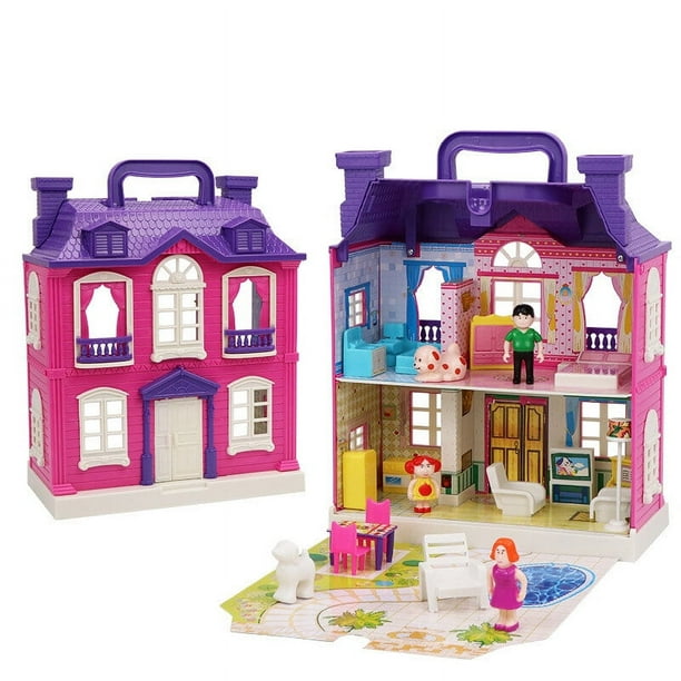 Doll House Set Cute Decorative Mini Lifelike Small House Toy