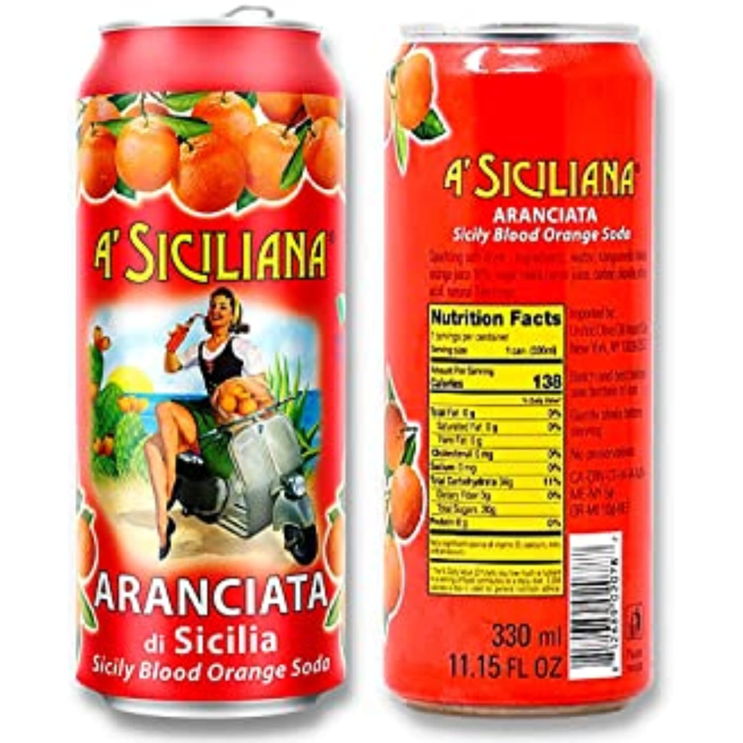 Sicilian Blood Orange Soda - 4 pack (330ml cans)