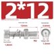 thumbnail image 1 of 100 juegos de pernos, tornillos y tuercas hexagonales de acero inoxidable M2 304: sujetadores duraderos for diversas aplicaciones, 1 of 2