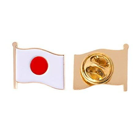 Japan Country Enamel Made of Metal Souvenir Hat Men Women Patriotic Japanese (Waving Flag Lapel Pin)