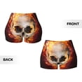 thumbnail image 3 of Sikiie Satanic Skull Print Workout Shorts Women Scrunch Butt Gym Shorts Seamless High Waist Tummy Control Yoga Biker Athletic Shorts, 3 of 5