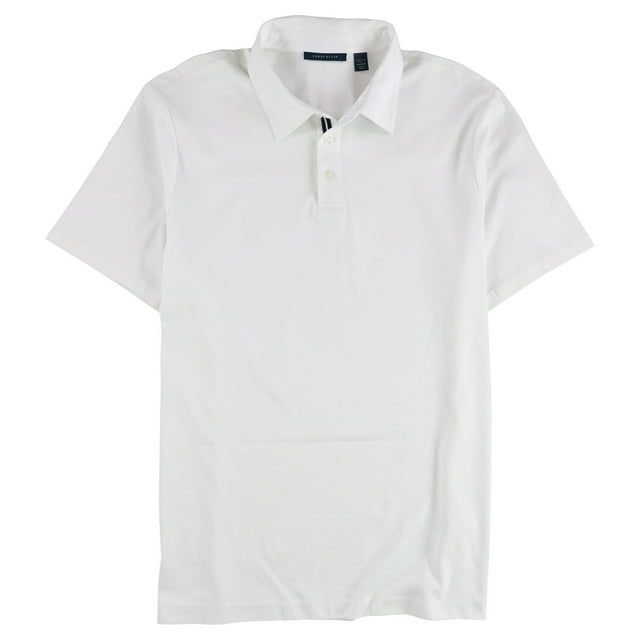 Perry Ellis Mens Interlock Polo Shirt, White, Small