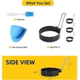 thumbnail image 2 of Anillo de huevo antiadherente, paquete de 6 moldes de anillo de huevo de acero inoxidable con cepillo y minihorno para huevo frito, mcmuffin, sándwiches, freír o dar forma a los huevos, casa, 2 of 5