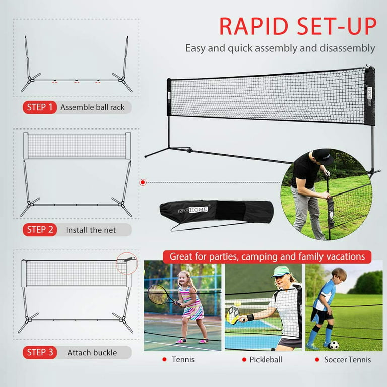 Portable Badminton Set Folding Tennis Badminton Volleyball Net
