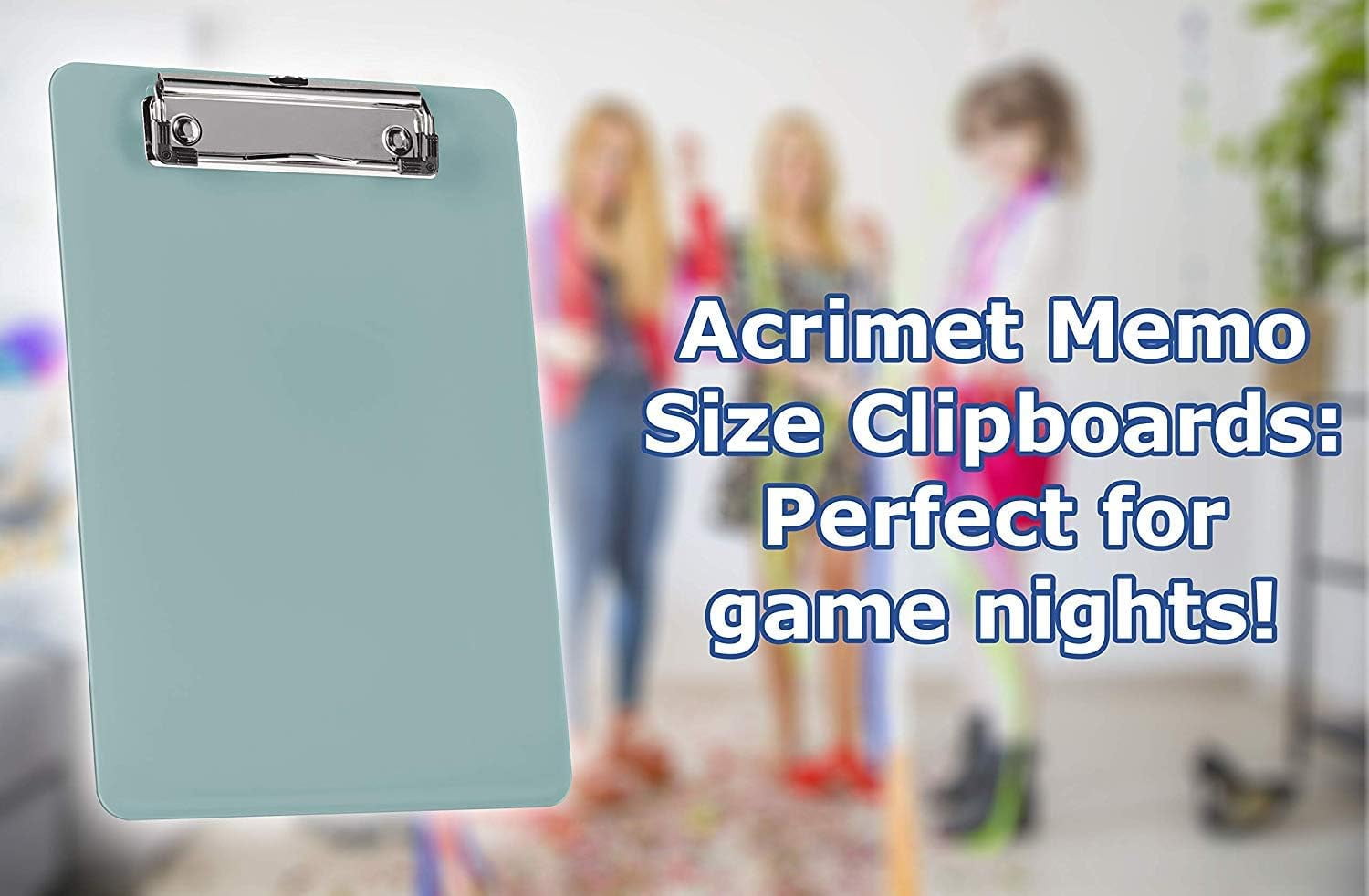 Acrimet Clipboard Memo Size A5 (9 1/4” x 6 5/16”) Low Profile Clip (Plastic) (Solid Green Color) (6 Pack)