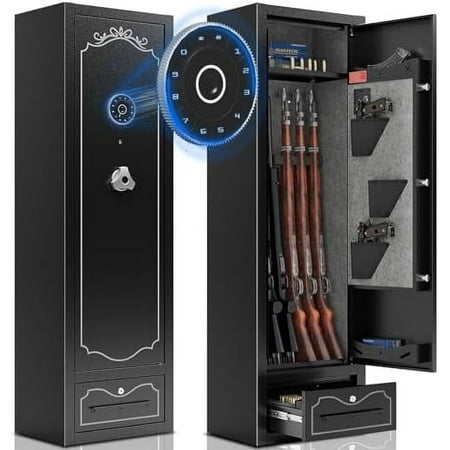 8 Gun Safe Gun Safe for Rifles and Pistols Extra Large Gun Safe Gun Safe & Cabinet Gun Cabinet for Rifles and Shotguns Rifle Safe Quick Access Gun Safe with Drawer and Removable Shelf