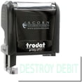 thumbnail image 1 of Self-Inking Destroy Debit Stamp, Trodat Printy 4911, Press and Print Stamping, Impression Size 5/8" x 1-1/2", Up to 10,000 Impressions - Mint Green Ink, 1 of 10