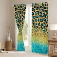 thumbnail image 4 of Homewish Cheetah Leopard Print Black Out Curtains for Adult, Gold Cyan Curtains Pack of 2 (42x63 Each), Glitter Sequin Print Bedroom Curtains, Blackout Curtains Room Decor, 4 of 7