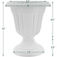 thumbnail image 6 of Arcadia Garden Products 10x12" Traditional Plastic Urn Planter, Brushed Silver, 6 of 7