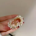 thumbnail image 3 of Fashion White Flower Pearl Earrings Hoop Dangle Women Wedding Party Jewelry Gift-default, 3 of 7