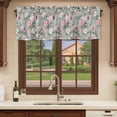 thumbnail image 6 of 2 Pack Valances for Window, Vintage Spring Floral Short Curtains for Kitchen Bedroom Living Room, Botanical Summer Pink Green Rod Pocket Small Window Treatment Valance Drapes 54 x 18 Inch, 6 of 8