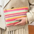 thumbnail image 4 of Bolso tipo sobre para mujer, colorido bolso de mano de playa tejido a mano para ir de compras (estilo 3) Ehuebsd Para Estrenar, 4 of 8