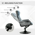 thumbnail image 3 of HOMCOM Recliner Chair with Ottoman, Video Gaming Chair,  Racing Style Upholstered Swivel Recliner with Footrest, Headrest and Lumbar Support, Grey and Blue, 3 of 9