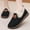 Black, variant on Viluyesy Womens Fuzzy Slippers, Cozy Plush Lined Non-Slip Thicken Warm Winter Indoor Outdoor Flat Shoes Beige