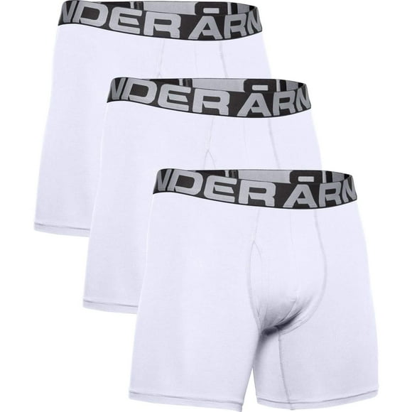 Under Armour Men's Charged Cotton 6 Boxerjock 3-Pack - 1363617-100 - White/White/White - 5XL