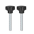 thumbnail image 5 of Uxcell M10 x 80mm Male Thread 38mm Head Star Knobs Zinc Plated Black 2 Pack, 5 of 5