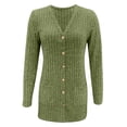 thumbnail image 5 of Delayuji Cardigans Sweater For Women Elegant Ribbed Solid Color Cardigan Long Sleeve Button Down With Pockets Knitted Cardigan, 5 of 7