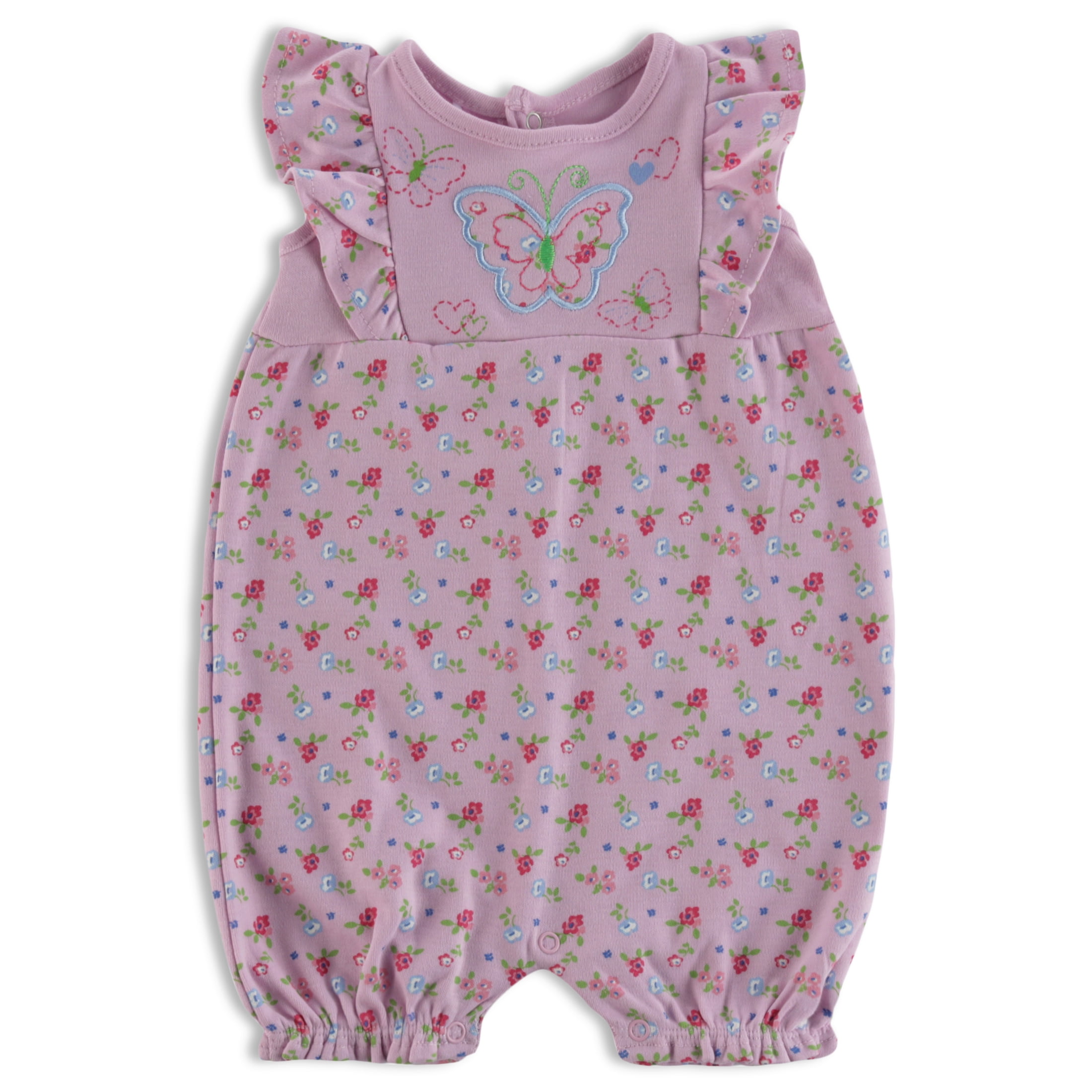 Quiltex Baby Girls Romper with Matching Headband, Sizes 0/3M-24M