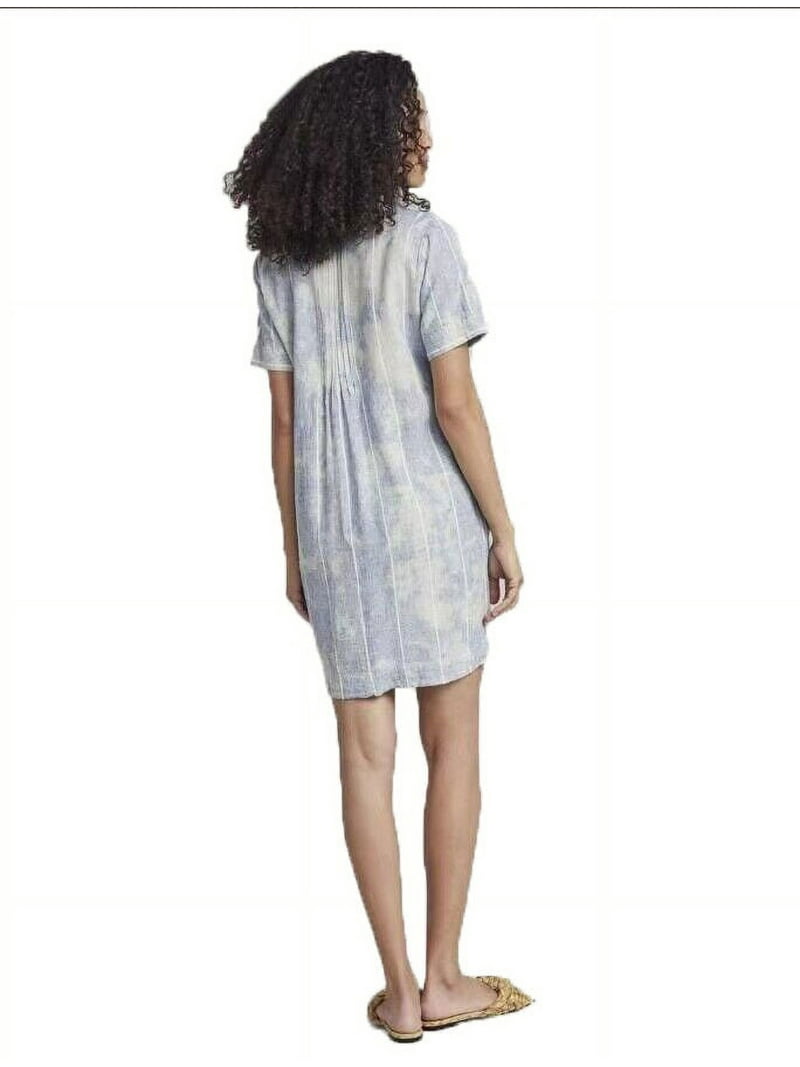 Faherty Women's Sky Blue Linen Gemina Dress with Pockets, Collar Band,  Pintucks at Bodice, Size Small NWT - Walmart.com