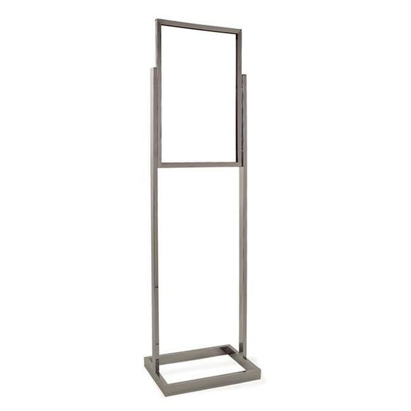 Econoco BH24 14 x 22 in. Bulletin Sign Holder with Rectangular Tubing Base - Chrome