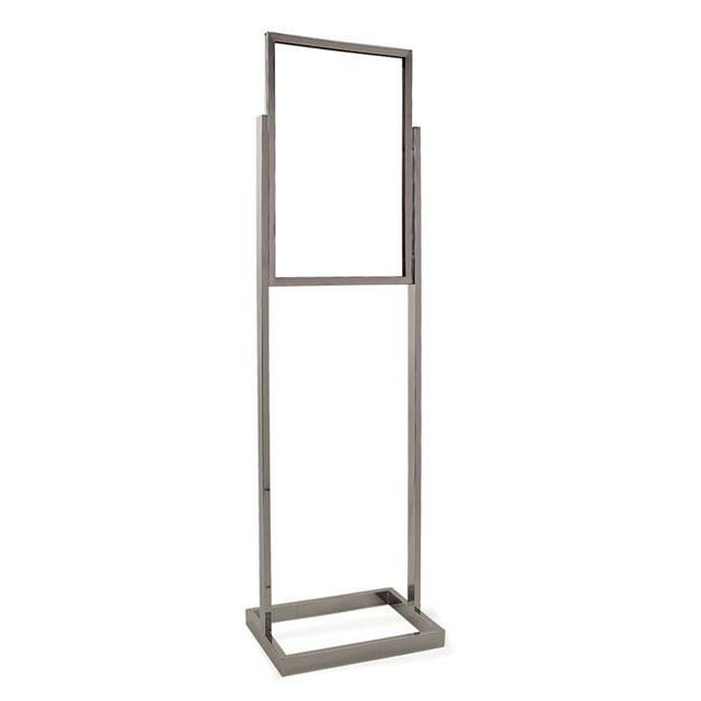 Econoco BH24 Porte-bulle 14 x 22 Po avec Base de Tube Rectangulaire - Chrome