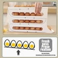 thumbnail image 4 of 4 Tiers Egg Holder for Fridge - Auto Rolling Fridge Egg Organizer, Egg Dispenser for Refrigerator, Large Capacity Stores 30 Eggs - Space-Saving (White-1 pc), 4 of 5
