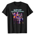 thumbnail image 1 of Pop cazadora para niña Demon Hunters Round-Neck Printed Anime Trio Poster T Shirt （Black）, 1 of 3