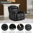 thumbnail image 4 of Bonzy Home Fabric Manual Recliner Chair — Modern Single-Seat Recliner with Padded Armrests & Backrest for Living Room & Bedroom Gray, 4 of 7
