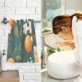 thumbnail image 7 of Yayeee 100% Cotton Hand Towels for Bathroom 16" x 28" Soft Absorbent Kitchen Towel, Green Floral Orange, 7 of 7