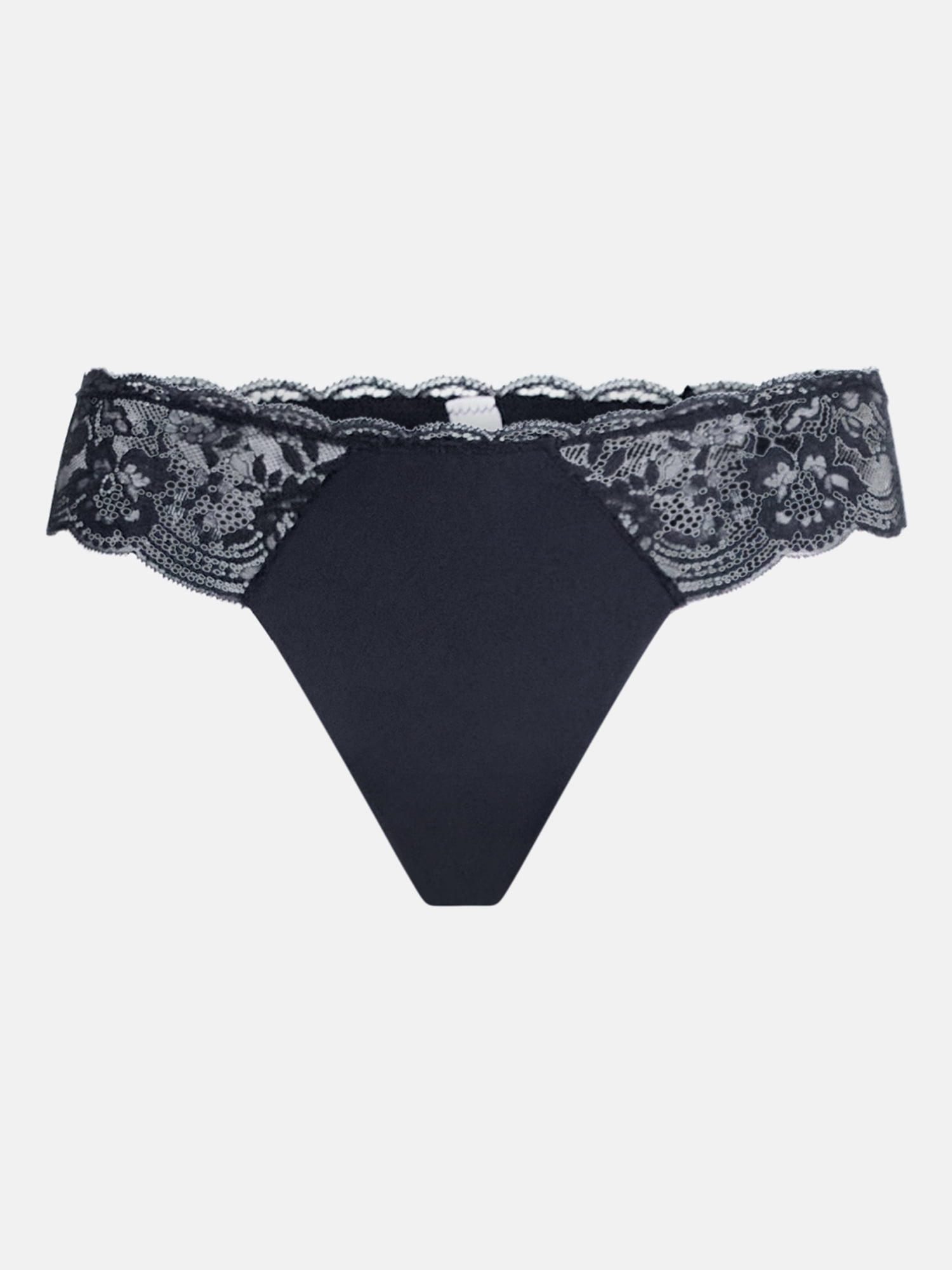 Joyspun Women's Microfiber and Lace Thong Panties, 3-pack, Sizes to 3XL