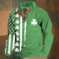 thumbnail image 4 of KKBOTIVE St Patrick's Day Sweatshirt for Mens Casual Button Down Long Sleeve Pullover Shirt for Festive Party Men's Fashion Daily Wear ( Green Size: L ), 4 of 4