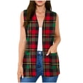 thumbnail image 2 of Chiccall Women's Floral Print Sleeveless Vest Cardigan Open Front V Neck Long Line Layering Waistcoat with Side Pockets, 2 of 8