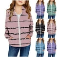 thumbnail image 3 of Uaswgudfs Boys Girls Full Zip Hoodie Sweatshirt Striped Jacket Long Sleeve Casual Tops with Pockets, Pink 2-14T, 3 of 3