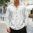 thumbnail image 2 of Mens T-shirts Spring And Autumn Men's Loose Linen Casual Beach Hooded Long Sleeved Shirt Junior Long Sleeve Tops Athletic Shirts Men Summer Juniors Summer Tops Mens N Top Bedroom Extra Tee White XL, 2 of 4