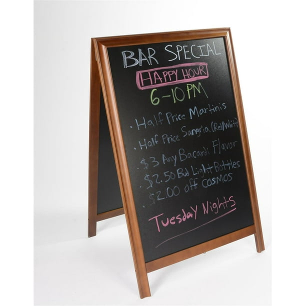 Writeon Sandwich Board for Wet and Dryerase Markers, 2sided Aframe Sidewalk Sign with (2) 24