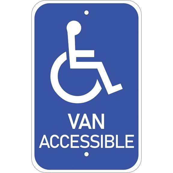 ADA CENTRAL SIGNS - Handicap Van Accessible Sign - ADA Compliant Digitally Printed Text Wall Signs - Safety Signs for Public parking, Office, Hospital, and Apartment - 12" x 18" - Blue