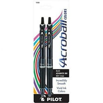 Pilot Acroball Colors Retractable Advanced Ink Medium Ball Point Pens, Black 2 ea