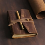 Leather Journal for Women&Men,Genuine Leather Notebook,240 Pages Travel Journal for Women,Vintage Leather Bound Notebook(Vintage Brown)