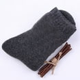 thumbnail image 4 of Eoperou 1 Pair Mid-Tube Ribbed Cuffs High Elastic Fleece Lining Unisex Socks Faux Wool Knitted Solid Color Warm Crew Socks, 4 of 8