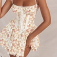 thumbnail image 6 of Eternatastic Women's Lace Mini Corset Dress Sleeveless Square Neck Bustier A-line Dresses, 6 of 7
