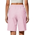 thumbnail image 6 of hoksml Women Striped Drawstring Pull-On Shorts, Elastic Waist Casual Bermuda Shorts with Pockets, 6 of 6